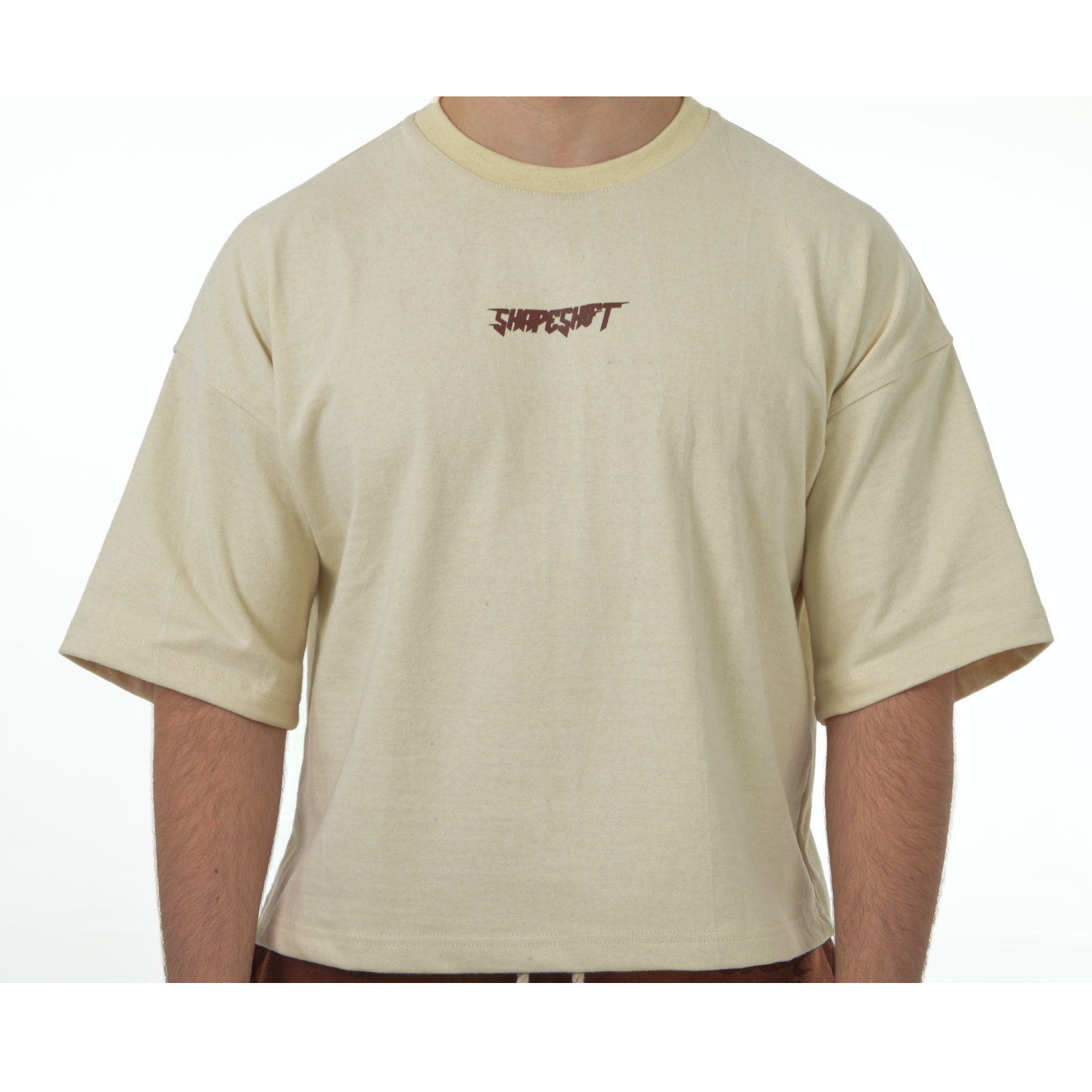 Oversized Boxy Tee "SHAPESHIFTERS" "CREME & BROWN"